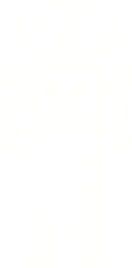 Bir insan tarafından çizilen robot tebeşiri.