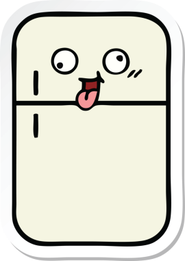 Bir insan tarafından çizilmiş şirin bir buzdolabı etiketi.