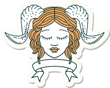 Bir insan tarafından çizilmiş parşömen pankartıyla bağlanmış karakter yüzü etiketi