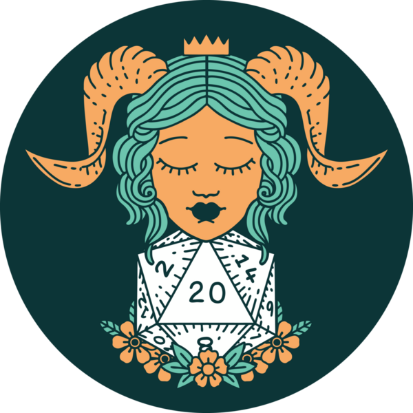 Bir insan tarafından çizilmiş 20 d20 zar ile bağlanma simgesi