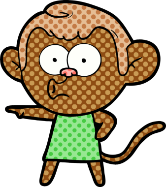 Bir insan tarafından çizilmiş çizgi film karakteri.