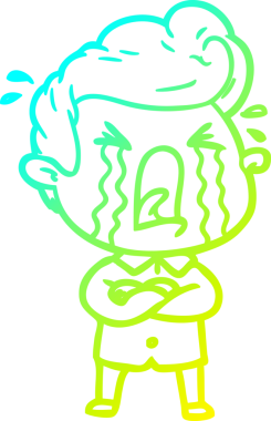 Bir insan tarafından çizilmiş ağlayan bir karikatür çizimi.