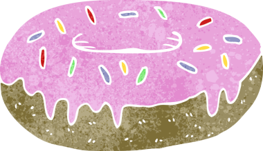 Bir insan tarafından çizilmiş çizgi film çöreği.