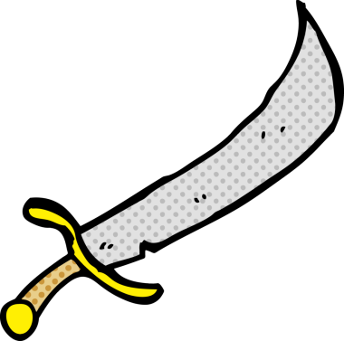 Bir insan tarafından çizilmiş bir kılıç.