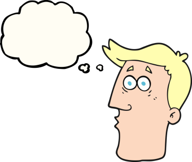 Bir insan tarafından çizilmiş serbest çizim düşünce kabarcığı erkek yüzü