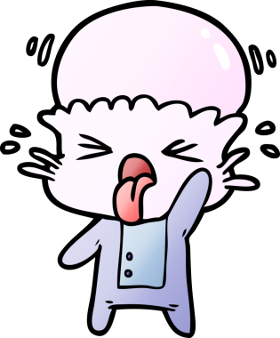 Bir insan tarafından çizilmiş iğrenç bir çizgi film uzaylısı.