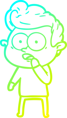 Bir insan tarafından çizilmiş soğuk çizgi çizgi film karakteri.