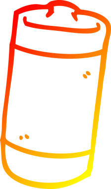 Bir insan tarafından çizilmiş karikatür bataryasının sıcak gradyan çizimi