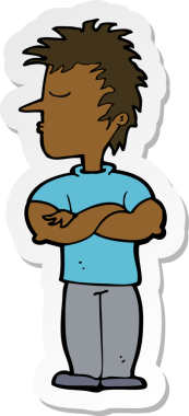 Bir insan tarafından çizilen ve dinlemeyi reddeden bir karikatürcünün çıkartması.