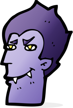 Bir insan tarafından çizilmiş vampir yüzü.