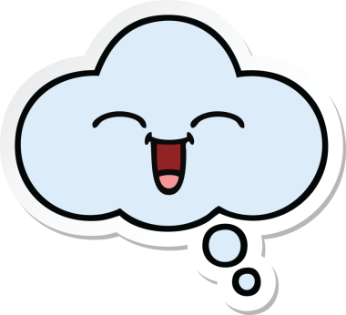 Bir insan tarafından çizilmiş şirin bir düşünce baloncuğunun çıkartması.