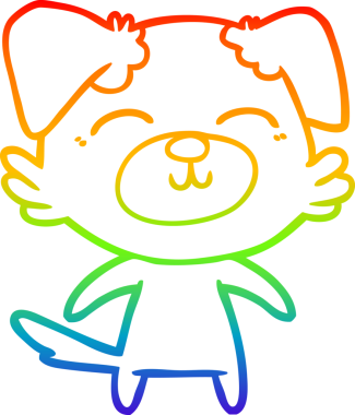 gökkuşağı gradyan çizimi bir insan tarafından çizilmiş bir çizgi köpek