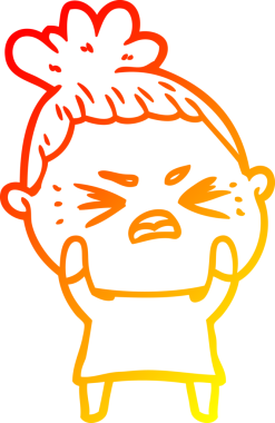 Bir insan tarafından çizilmiş kızgın bir karikatür çizimi.