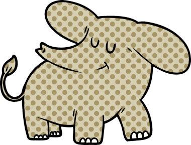 Bir insan tarafından çizilmiş bir fil.