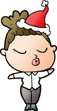 Bir insan tarafından çizilmiş sakin bir kadının el çizimi karikatürü.