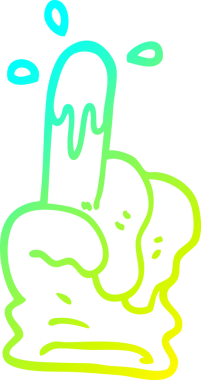 Bir insanın çizdiği çizgi film eldiveninin soğuk gradyan çizgisi.