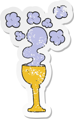 Bir insan tarafından çizilmiş ürkütücü bir cadılar bayramı karikatürünün gerilmiş yapıştırması.