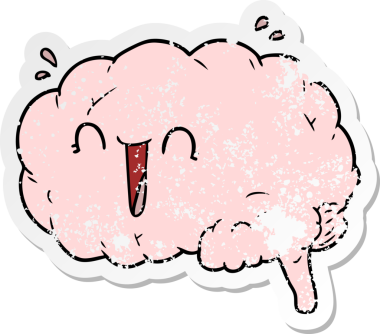 Bir insan tarafından çizilmiş karikatür beyninin sıkıntılı çıkartması.