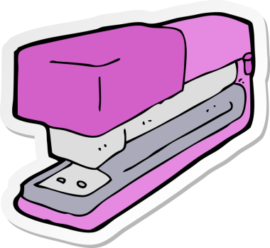 Bir insan tarafından çizilmiş bir karikatür ofis zımbası.