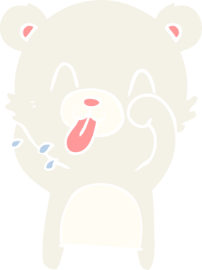 kaba düz renkli karikatür kutup ayısı insan tarafından çizilmiş bir dil.