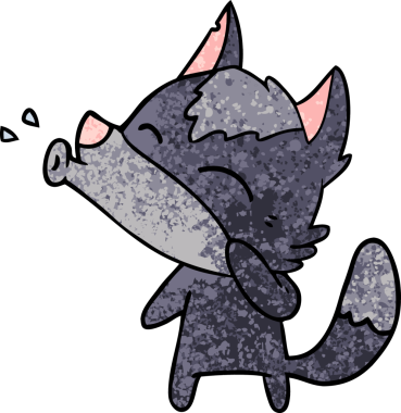 Bir insan tarafından çizilmiş uluyan kurt çizgi filmi.