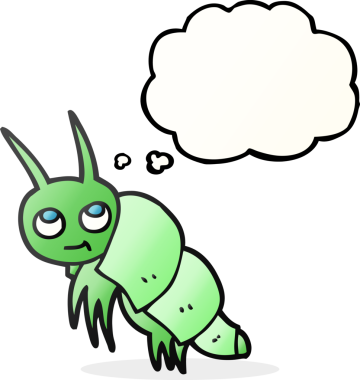 Bir insan tarafından çizilmiş serbest çizim baloncuk karikatür küçük böcek