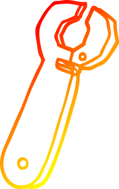 Bir insan tarafından çizilmiş çizgi film anahtarının sıcak gradyan çizimi