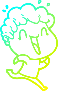 Bir insan tarafından çizilmiş mutlu bir adamın soğuk çizgi çizimi.