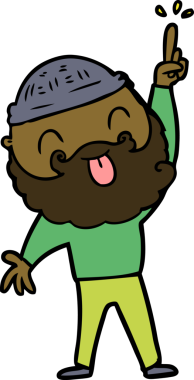 Bir insan tarafından çizilmiş sakallı bir adam.