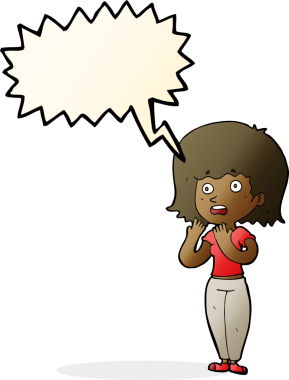 Bir insan tarafından çizilmiş konuşma balonuyla şok olmuş bir karikatür.