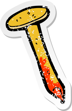 Bir insan tarafından çizilmiş kanlı bir çivinin gerilimli çıkartması.