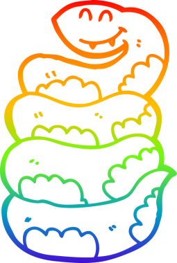 gökkuşağı gradyan çizgi çizimi bir insan tarafından çizilmiş bir çizgi yılan