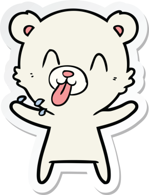 Bir insan tarafından çizilmiş kaba bir kutup ayısının çıkartması.