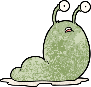 Bir insan tarafından çizilmiş karikatür sümüklüböceği