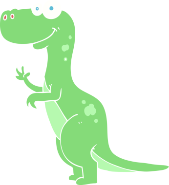 Bir insan tarafından çizilen dinazorun düz renk çizimi