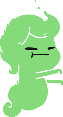 Bir insan tarafından çizilmiş kawai korkunç hayaletinin serbest çizimi.