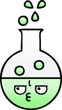 Bir insan tarafından çizilmiş bir test tüpünün gölgeli çizgi filmi.