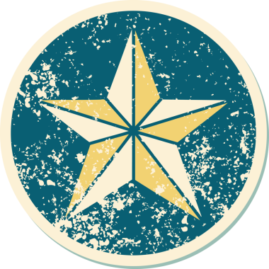 Bir insan tarafından çizilmiş bir yıldızın sembolik dövmeli görüntüsü