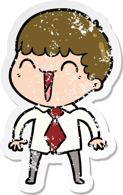 Bir insan tarafından çizilmiş mutlu bir adamın sıkıntılı çıkartması.