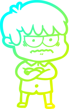 Bir insan tarafından çizilmiş soğuk gradyan çizgi film karakteri.