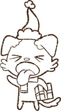 Bir insan tarafından çizilmiş Noel Köpeği Kömürü