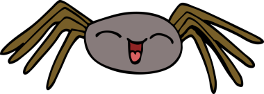 Bir insan tarafından çizilmiş mutlu karikatür örümceği