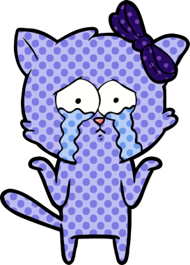 Bir insan tarafından çizilmiş çizgi film kedisi.