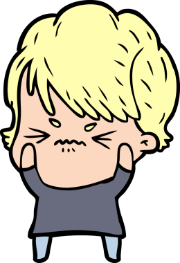 Bir insan tarafından çizilmiş, hayal kırıklığına uğramış bir kadın.