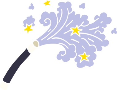 çizgi film karalama sihirbazları bir insan tarafından çizilmiş