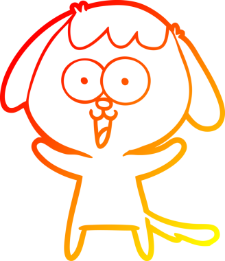 Bir insan tarafından çizilmiş sevimli bir köpeğin sıcak çizgi çizgisi.