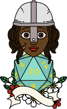 Retro Dövme Tarzı İnsan Dövüşçüsü Bir insan tarafından çizilmiş 20 zar atışıyla