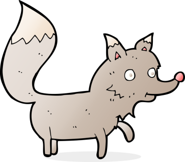 Bir insan tarafından çizilmiş bir kurt yavrusu.