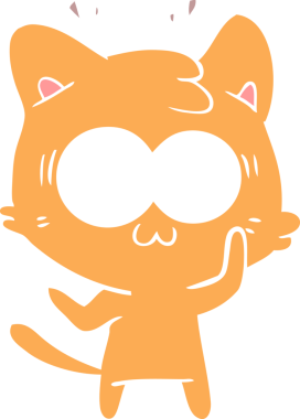 Bir insan tarafından çizilmiş düz renkli çizgi film.