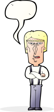 Bir insan tarafından çizilmiş konuşma balonlu kızgın adam çizgi filmi.